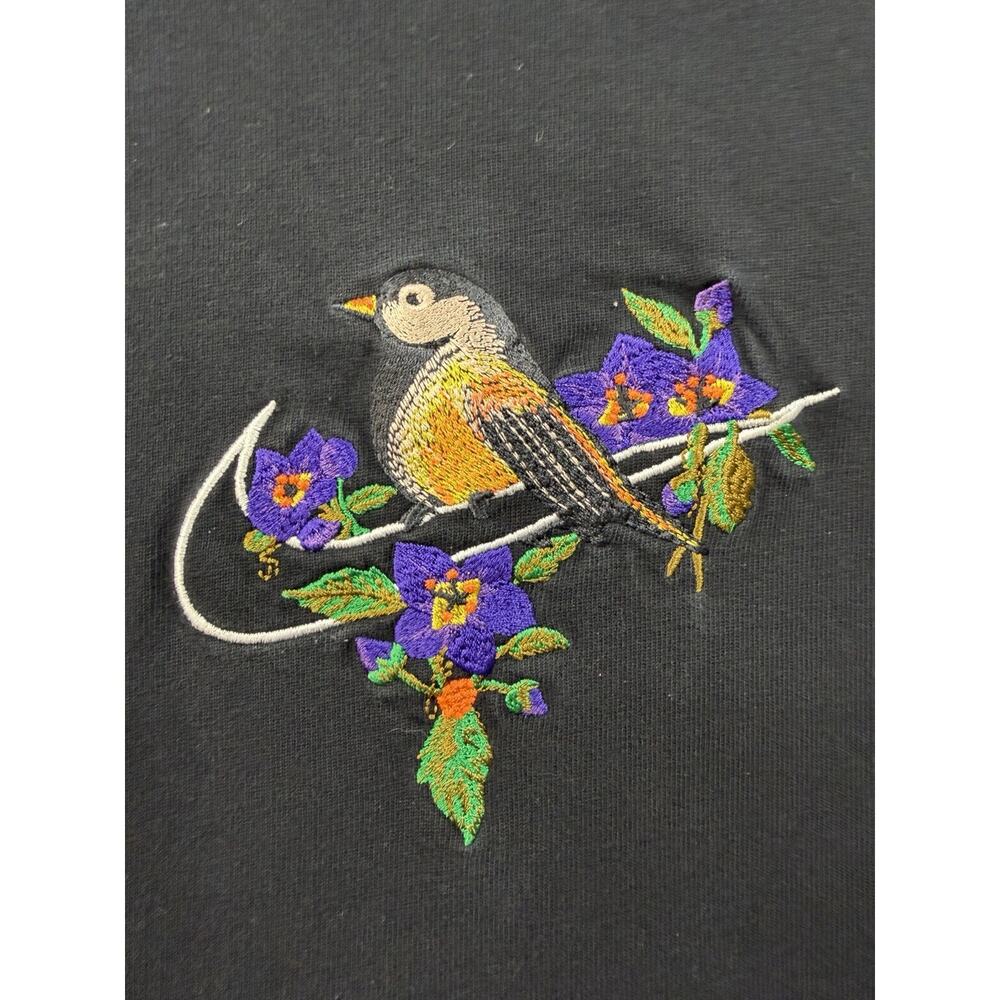 Nike Embroidered Exotic Black Heavy Weight Tshirt Sz XL